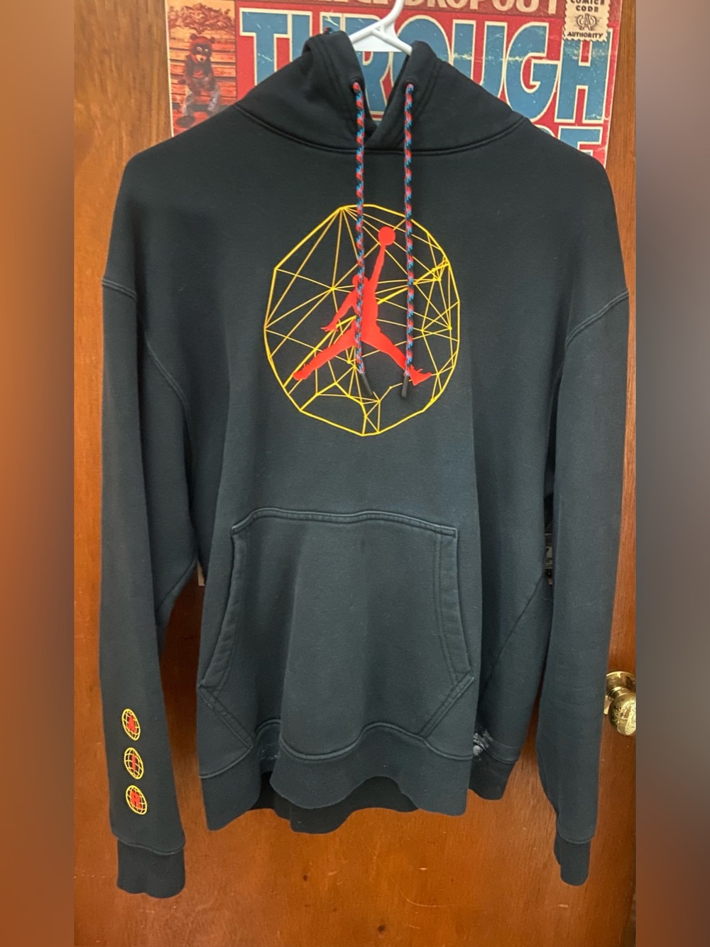Jordan Graphic Pullover Hoodie with Red & Yellow Logo